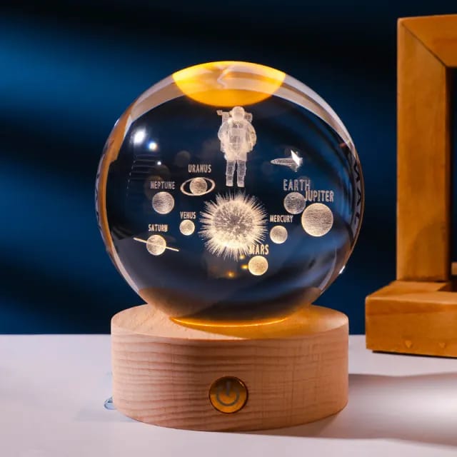 3D Carved Crystal Ball Night Light