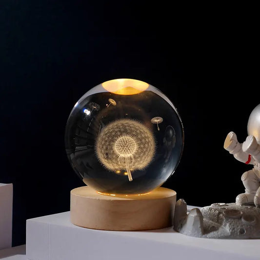 3D Carved Crystal Ball Night Light