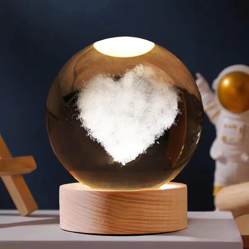 3D Carved Crystal Ball Night Light