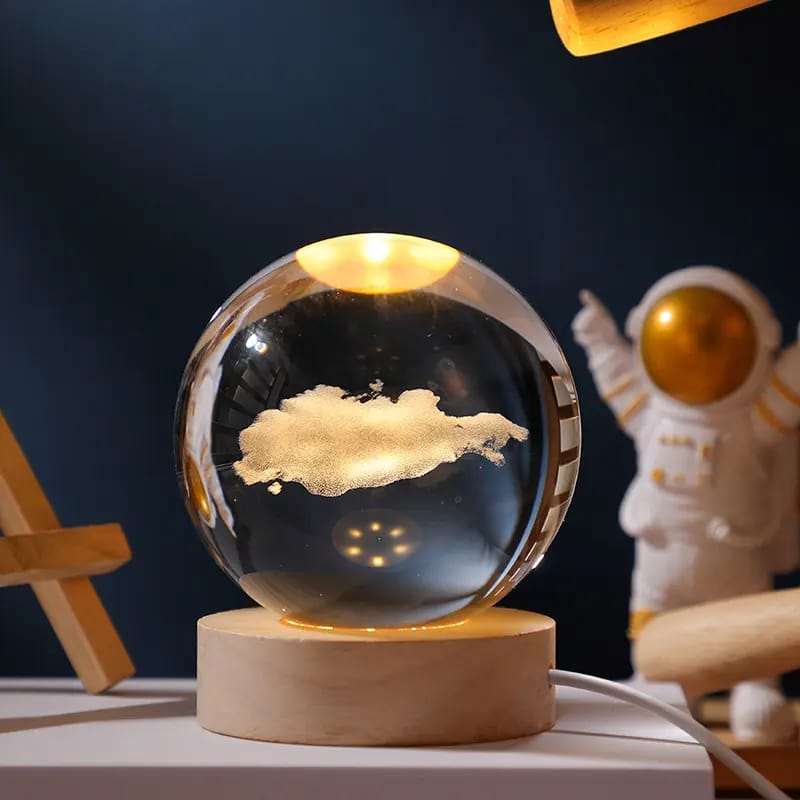 3D Carved Crystal Ball Night Light