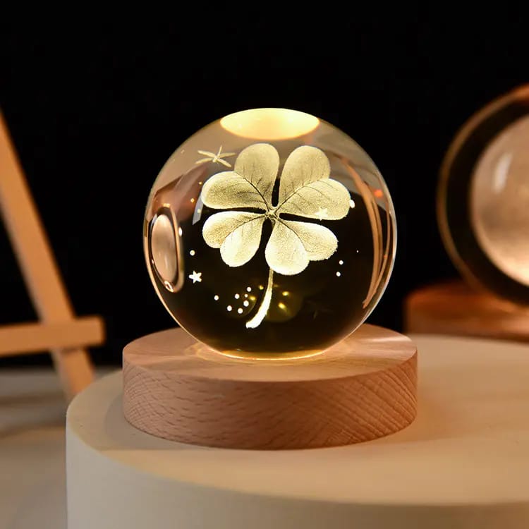 3D Carved Crystal Ball Night Light