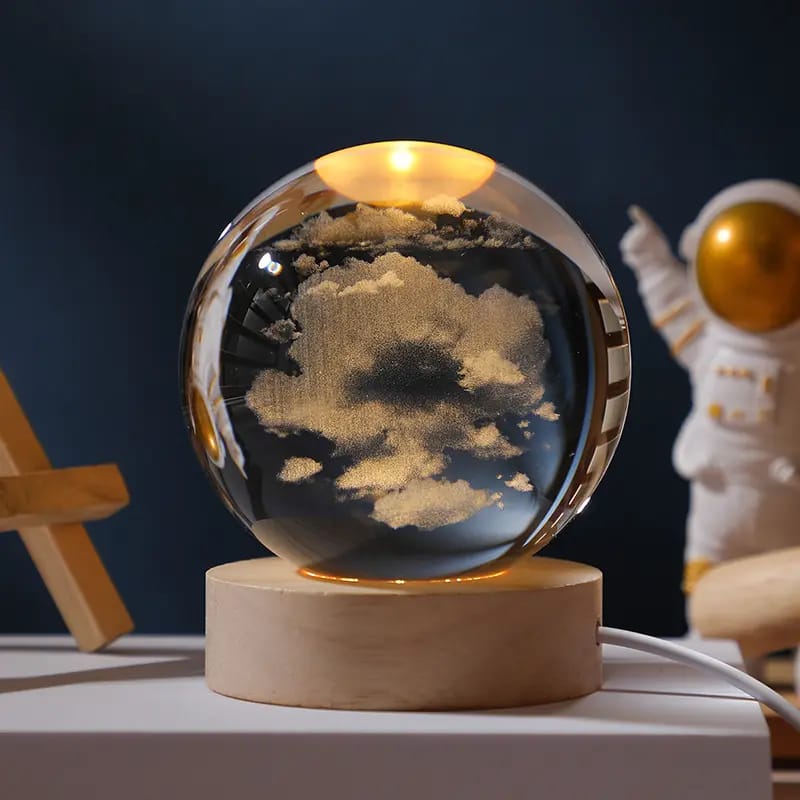 3D Carved Crystal Ball Night Light