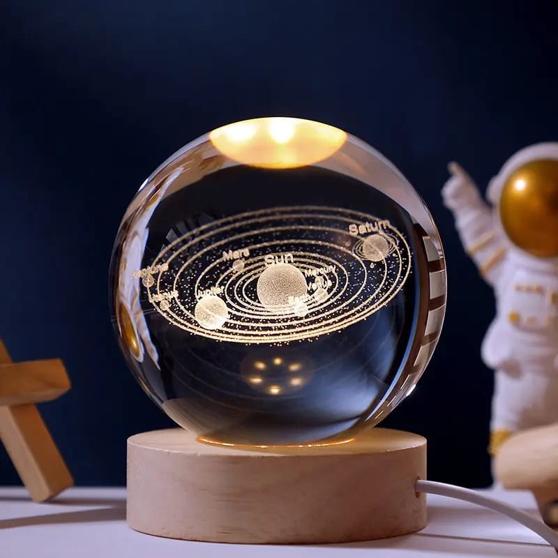 3D Carved Crystal Ball Night Light